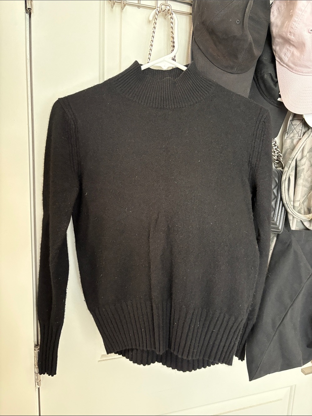Black Mock Neck Cashmere Women’s Sweater